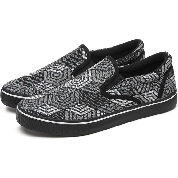 〽️Closed Toe Loafers Sneakers Men\'s Black Canvas Slip On Casual Lightweight main image 6